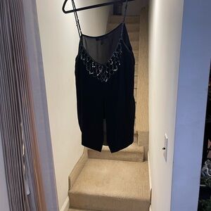 Elegant Black tank top with Sequin Detail